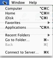 Connect from Go Menu